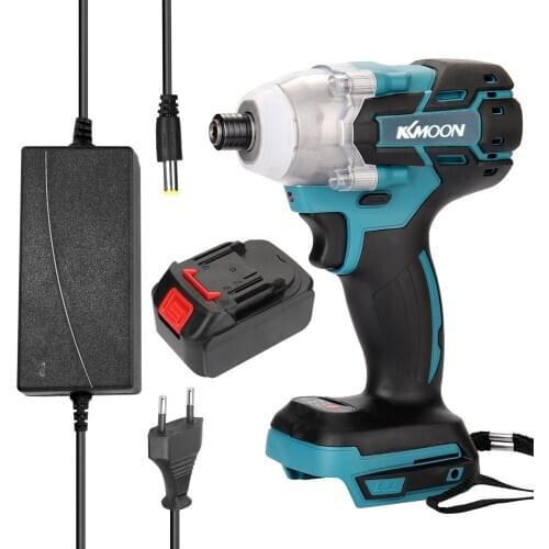 18V Cordless Impact Wrench Screw Driver Brushless Motor High Torque Electric Wrench with Battery and Charge Device