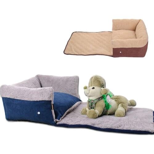 Coffee/Black Anti-slip Base PP Cotton Dog Bed Large Puppy Dog Soft Sofa House Breathable Cozy Pet Dog Kennel Mat Cushion