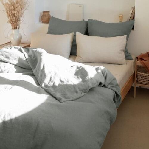 100% Linens Quilt Cover Set 4PCS Bed Linen Luxury Home Textile Bedding Set with Duvet Cover Bedspread Pillowcase Mattress Cover