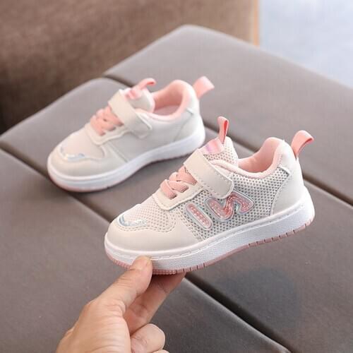 2021 Spring Children Casual Sneakers Breathable Mesh Boys School Shoes Flat Heel Student Sports Girls Shoes Toddlers E653