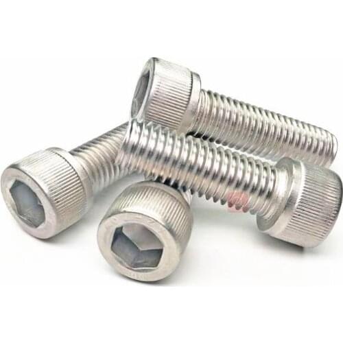 M9 allen bolt inner hexagon socket grain male screw knurled full thread 1mm fine pitch stainless steel 16mm-50mm length 1pcs