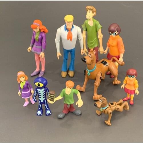 10Pcs Scooby Mystery Solving Crew Shaggy Wolfman Zombie Daphne Velma Action Figures Cartoon Doll Toys Kids Gift