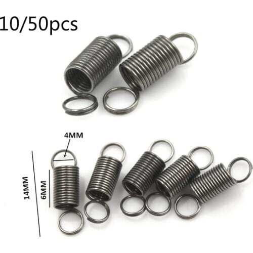 Stainless Steel Small Tension Spring With Hook For Tensile DIY Toys Spring Length:6mm Stretch To 30mm 10pcs/50pcs/lot