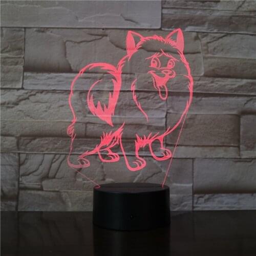Papillon Dog Puppy RGB 3D LED Desk Lamp Night Light USB Desk Lamp Remote Control Home Decor Christmas Gift for Kids Dropshipping