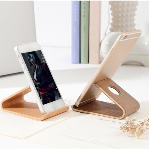 Portable Phone Bamboo Wood Stand Holder Wood Phone Bracket Tablet Wooden Stand For IPhone Huawei Xiaomi Samsung Apple OnePlus