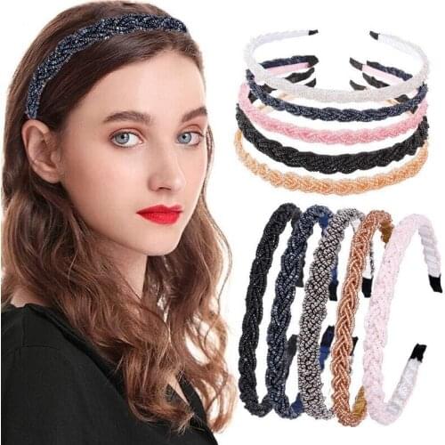 European and American Fashion Headband Hair Accessories Shiny Crystal Candy Color Womens Hair Hoop Face Washing Hair Band