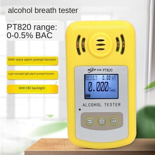 Professional Alcohol Tester Police LCD Display Digital Breath Quick Response Breathalyzer for the Drunk Drivers alcotester PT820