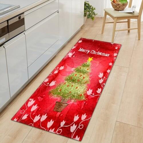 Christmas 3D Thicken Carpet Small Rug for Home Hotel Xmas Decorative Mats Non Slip Rubber Back Bath Rug Absorbent Bath Mats