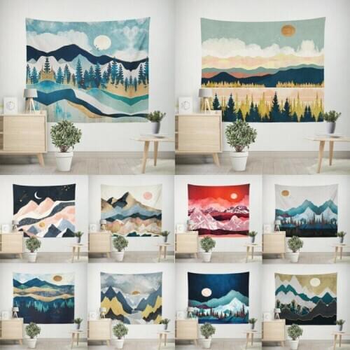 Sun And Moon Tapestry Art Wall Hanging Landscape Bedspread Room Home Wall Decor