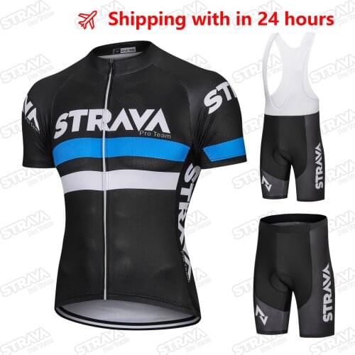 STRAVA pro team Cycling Jersey Men Set Bib Shorts Set 2021 Summer Mountain Bike Bicycle Suit Bicycle Racing Uniform Clothes