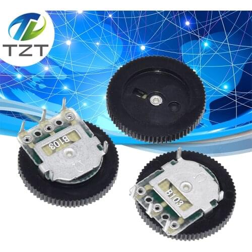 TZT 10 Pcs B103 16x2mm 10K Ohm Double Dial Taper Volume Wheel Duplex Potentiometer Z07 Drop ship