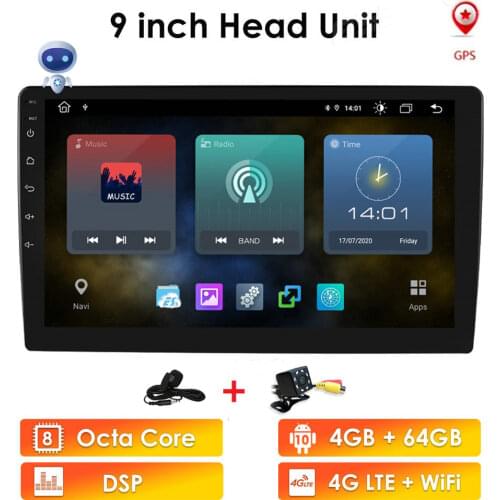 2G RAM 16G ROM Quad Core Android10 Universal GPS Navigation Head Unit Player Support Steering Wheel Control 9inch 2DIN