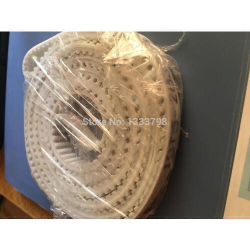 High quality 10mm widht T5 type 2090mm length white color closed loop Pu timing belt with stainless steel cord