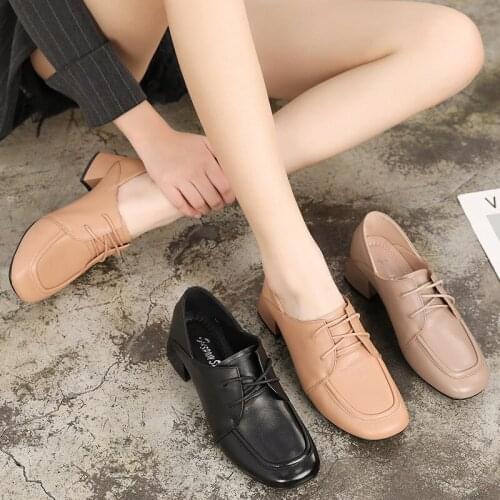 YIKUO Leather Pumps