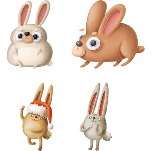 Three Ratels CM3 Funny rabbit cute forest animal cartoon stickers childrens bedroom desk nursery decoration stickers