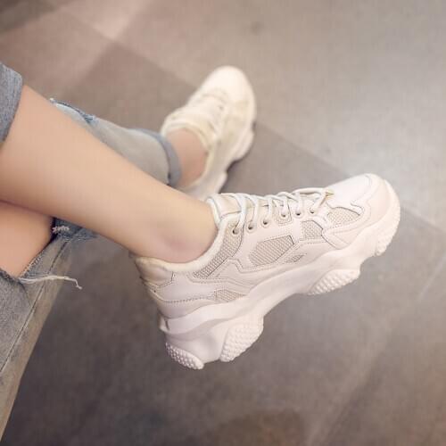 2020 Sneakers women New Fashion High quality Leather Casual Womens shoes Comfortable Breathable Platform sneakers U21-29