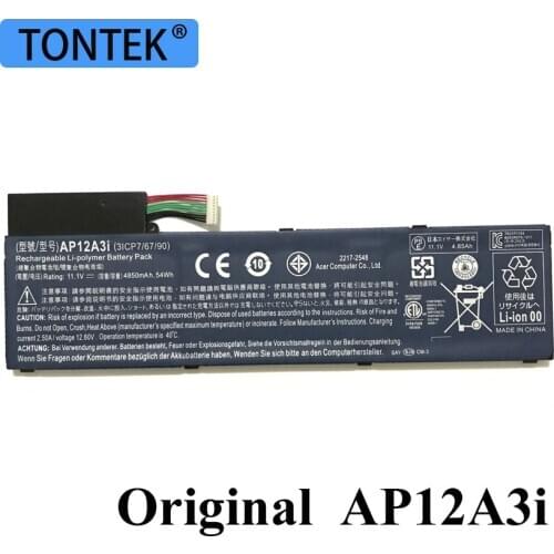 11.1V 4850mAh Genuine AP12A3i Laptop Battery For Acer Aspire W700 MA50 Tablet M3 M5 U M5-481G M3-581TG M5-481TG-6814 AP12A4i