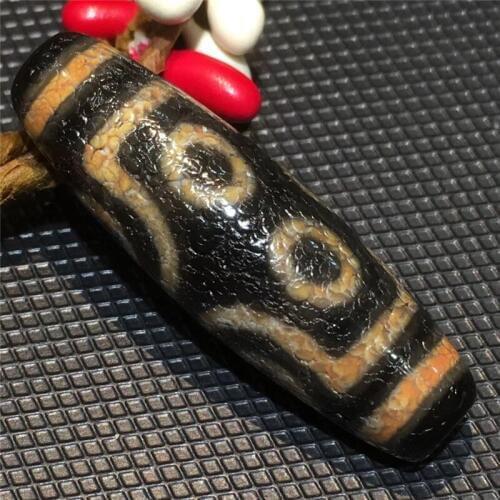 181030-1 Aged Natural Agate Mineral 7 eyes Tibetan Dzi Beads Amulet Antique Collectible Real Tibet Beads