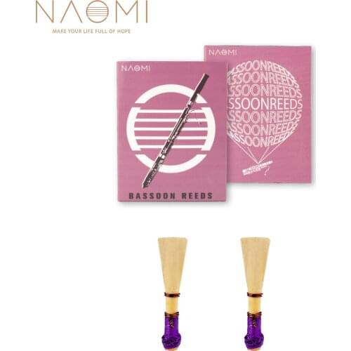 NAOMI 2pcs/1pack Bassoon Reeds Cork Reeds Bamboo Bassoon Reed W/ Individual Moisture-Proof Case