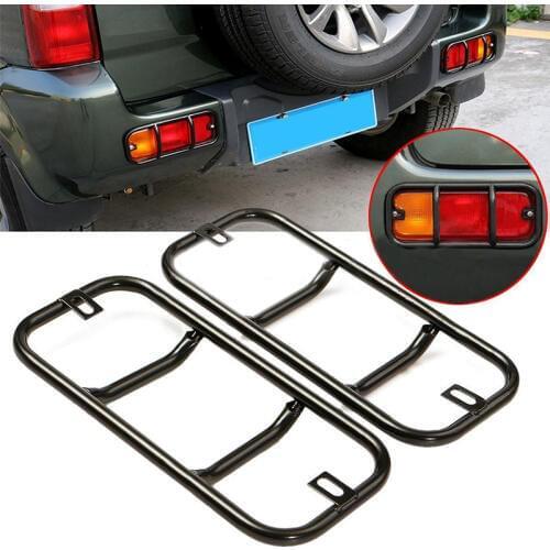 2pcs/set Black Metal Car Rear Bumper Fog Light Frame Trim Cover For Suzuki Jimny 2007-2015