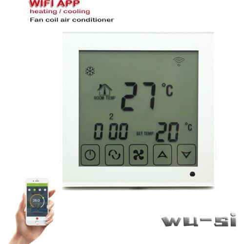 220V 2pipe / 4pipe heating and cooling fan coil thermostat, APP WIFI Air Conditioner