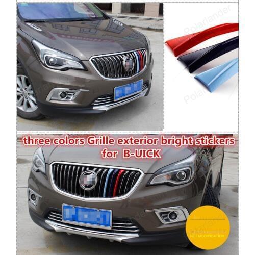 3PCs/Set Newly ABS For Bu-ick/ R-egal Car Front Grill Trim Strips Cover Sticker Car Styling Auto Car Exterior Accessories
