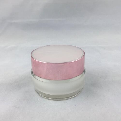 30G pearl white plastic acrylic jar pot tine bottle pink lid for day night cream essence gel moisturizer eye serum packing