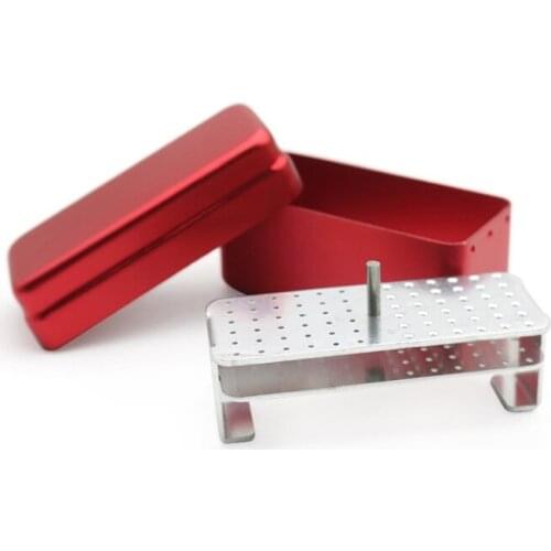 5pcs Aluminum Dental Disinfection Box Autoclave Sterilizer Case Burs Endo Files Holder 72 Holes For Burs Dentist Instrument