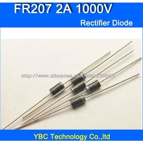500pcs/lot FR207 2A/1000V Fast Recovery Rectifier Diode