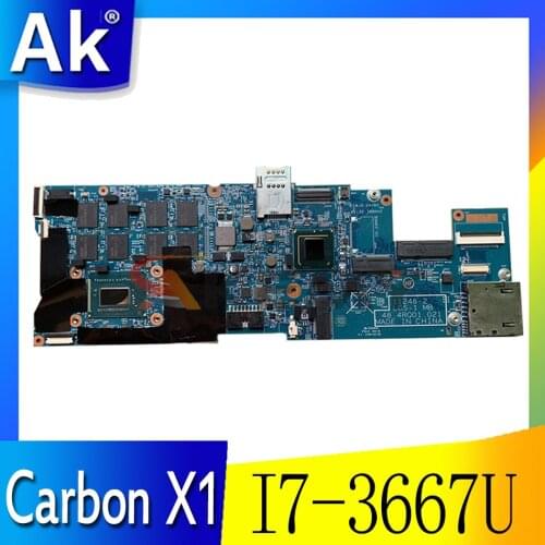 Akemy 04W3895 for lenovo thinkpad Carbon X1 Laptop motherboard 48.4RQ01.011 SR0N5 I7-3667U 4G memory