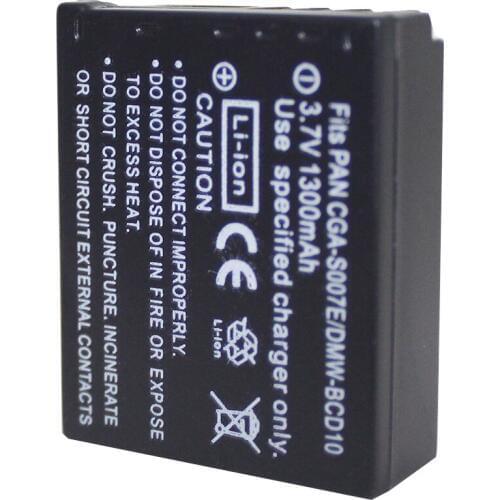 3.7v 1300mAh CGA-S007 CGA CGR S007E S007 S007A BCD10 Battery for Panasonic DMC TZ1 TZ2 TZ3 TZ4 TZ5 TZ50 TZ15 Batteries bateria