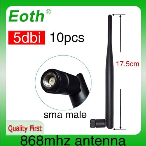 Wholesale 10pcs 868MHz 915MHz antenna 5dbi SMA Male straight antena GSM antenne 868 MHz 915 MHz antennas for gsm signal repeater