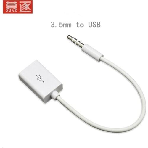 Car MP3 3.5mm Male AUX Audio Plug Jack To USB 2.0 Female Converter Cable Headphone Cable High Quality PVC for Car