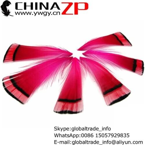 CHINAZP Factory Retail and Wholesale 100pcs/lot Unique Dyed Hot Pink Golden Pheasant Tippet Feathers