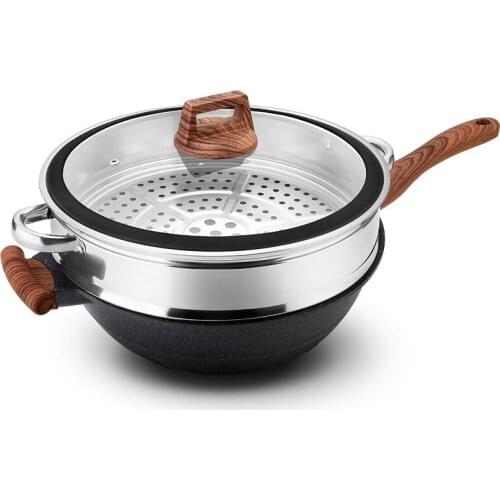 Induction cooker gas is suitable for German Black King Kong non-stick soup pot, durable, dual-use maifan stone cooking pot