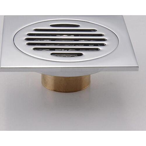 HOT SELL!!! Copper deodorant floor drain chrome plated,Balcony/kitchen floor drain,Bathroom shower drains strain covers Whosale