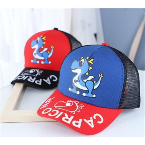 Summer Children Baseball Cap Kids Boys Girls Cartoon Dinosaur Sun Hats Mesh snapback Caps Outdoor Sports For 2-8 years Old