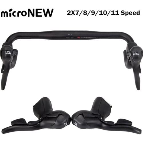 Micronew Double Triple 2x7/8/9/10/11Speed Shifter Bicycle Dual Control Levers Road Bike Gear Shift Derailleur