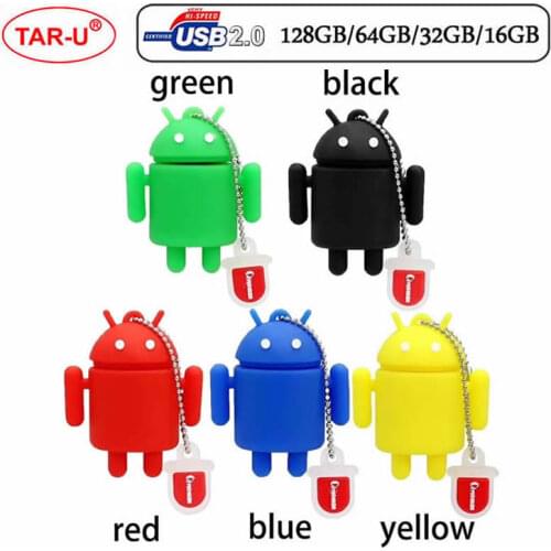 Free Shipping: Plastic Cartoon Android 64G Usb flash drive 32gb Android usb flash pen drive usb,gift memory stick