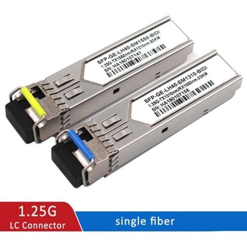 SFP Module 1.25G LC BiDi 1310nm/1550nm WDM switch SFP Transceiver module with Switch with DDM Function Compatible with Mikrotik