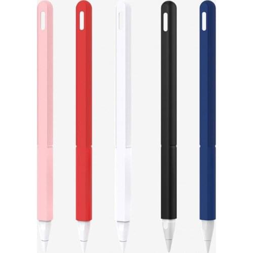 Anti-scratch Soft Silicone Stylus Pen Protective Case Anti-falling Tablet Pen Cover for Apples Pencil 2