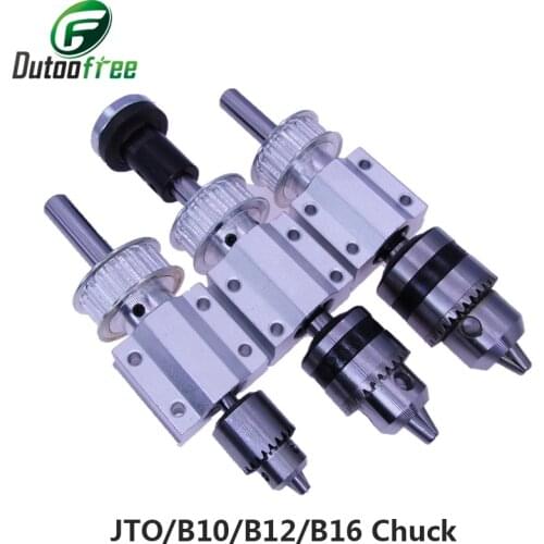 DIY Woodworking Cutting No Power Spindle Assembly Small Lathe Accessories Trimming Belt JTO/B10/B12/B16 Drill Chuck Set