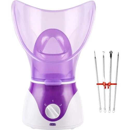 Nano Ionic Face Steamer for Facial Deep Cleaning Women Face Home Sauna SPA Warm Mist Moisturizing Acne Blackhead Remover Needles