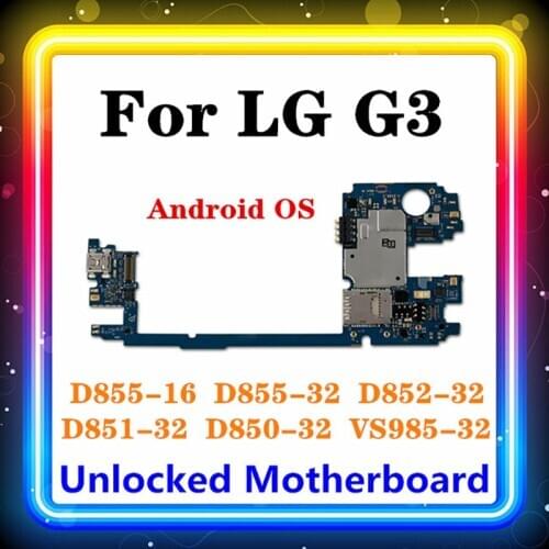 Original For LG G3 D855 Motherboard 16gb/32gb Replaced Main Board D850 D852 D851 VS985 Android OS Updated