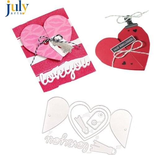 Julyart Valentines Day Cutting Dies Love Heart Shape Dies Stencils Scrapbooking Metal Craft Dies Embossing Template