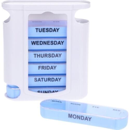 Drop Ship&Wholesale 7 DAY WEEKLY Pill Organiser STACKING TOWER Large 4 Daily Compartments Tablet Box Oct.25