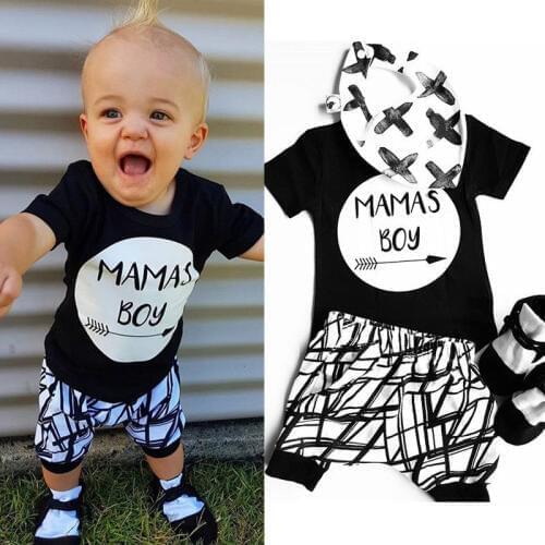 Pudcoco Boy Suits 6M-24M Fashion Newborn Infant Baby MAMAS Boy Toddler T-shirt Tops+Pants Outfit Clothes