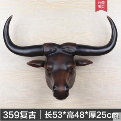 Retro ox head pendant restaurant restaurant wall bar decoration animal Cattle head wall pendent shop bar retro