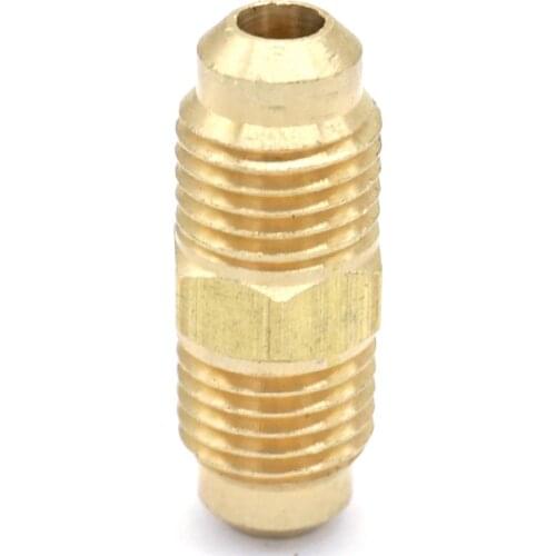 SAE Thread 7/16"-20 UNF Fit Tube OD 1/4" Straight Brass SAE 45 Degree Pipe Fitting Adapter