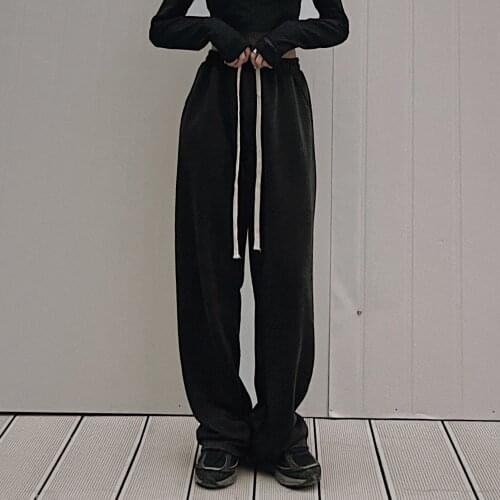 ZCSMLL Drawstring sports pants wide leg pants high waist spring and autumn casual trousers loose mopping pants women autumn